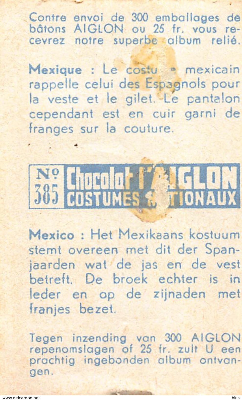 Lot 26 Chromos Aiglon Costumes Nationaux - Aiglon