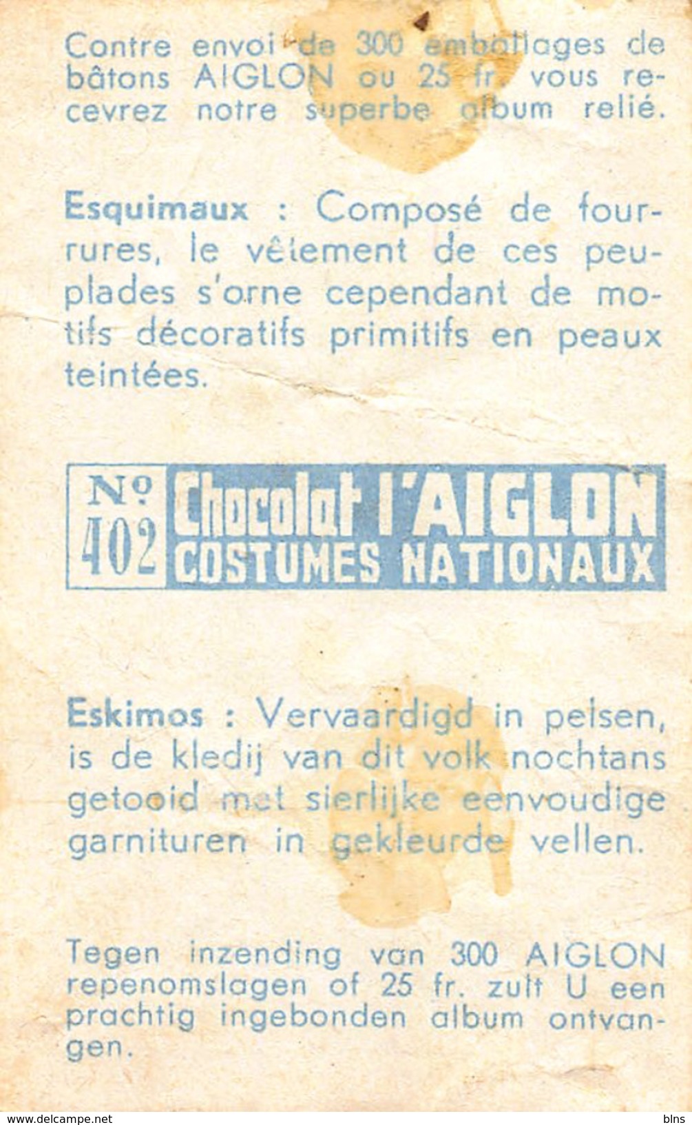 Lot 26 chromos Aiglon Costumes Nationaux