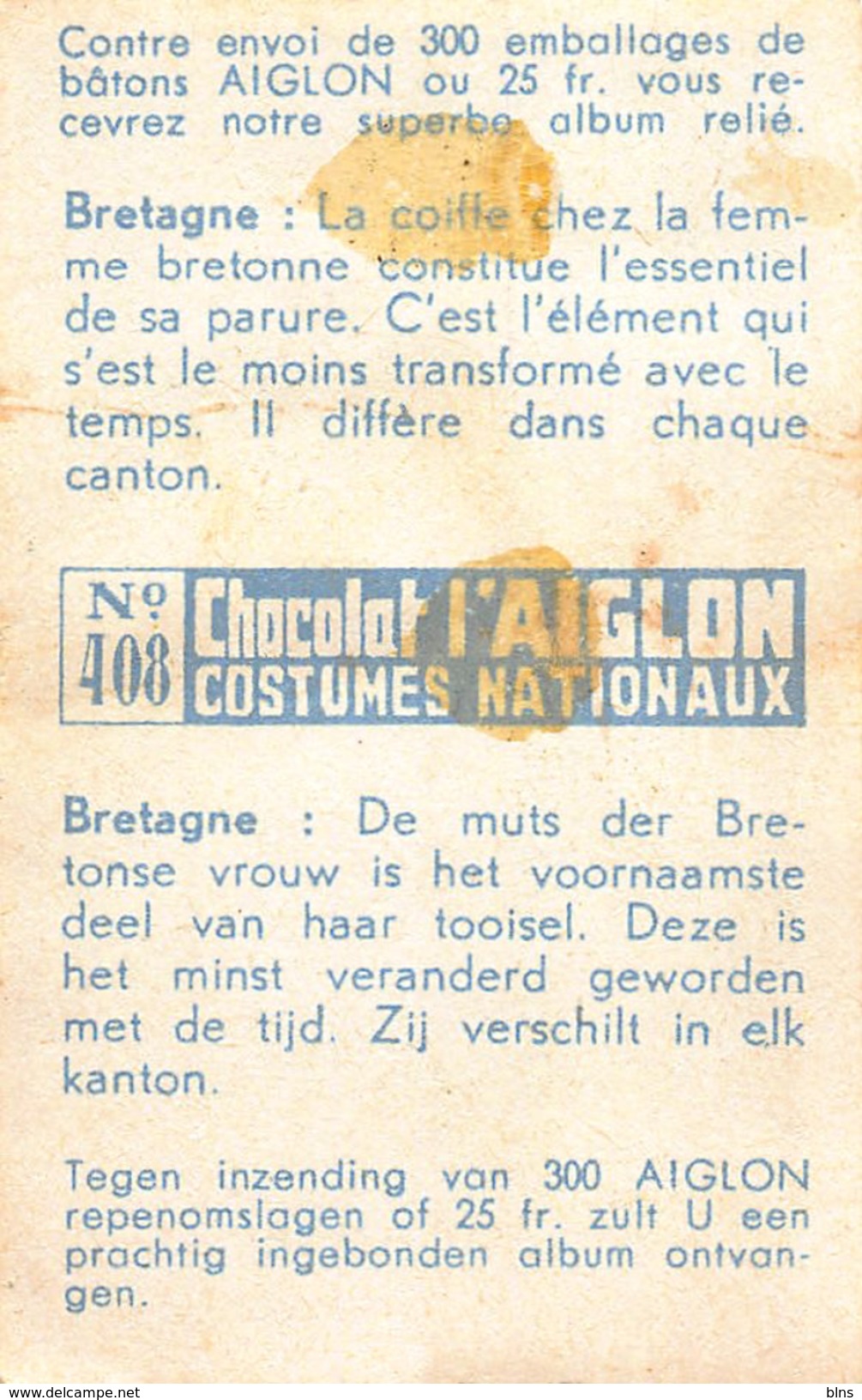 Lot 26 chromos Aiglon Costumes Nationaux