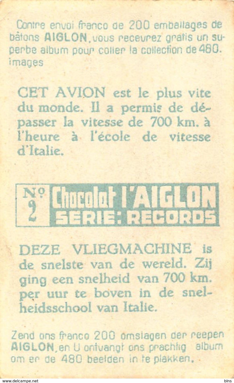 Lot 18 Chromos Aiglon - Records - Aiglon