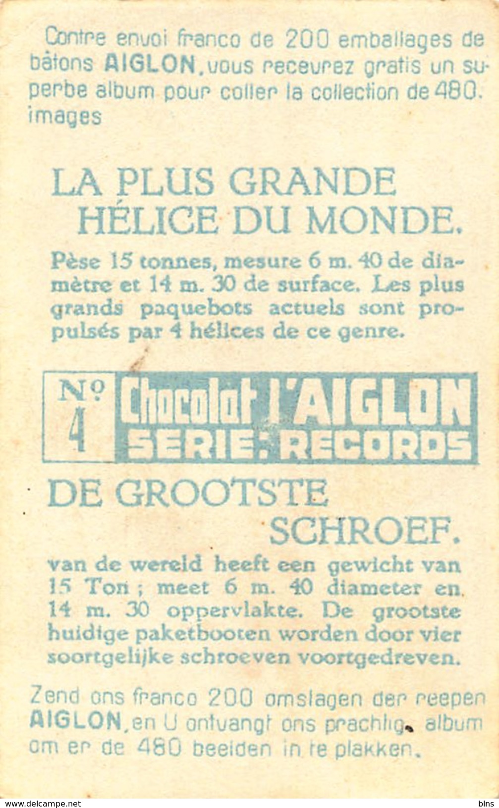 Lot 18 Chromos Aiglon - Records - Aiglon