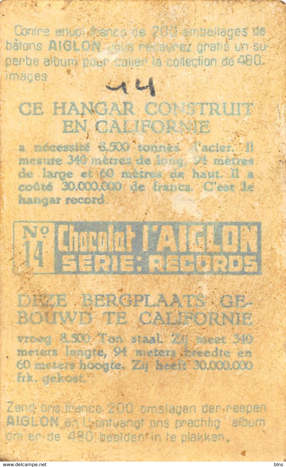 Lot 18 chromos Aiglon - Records