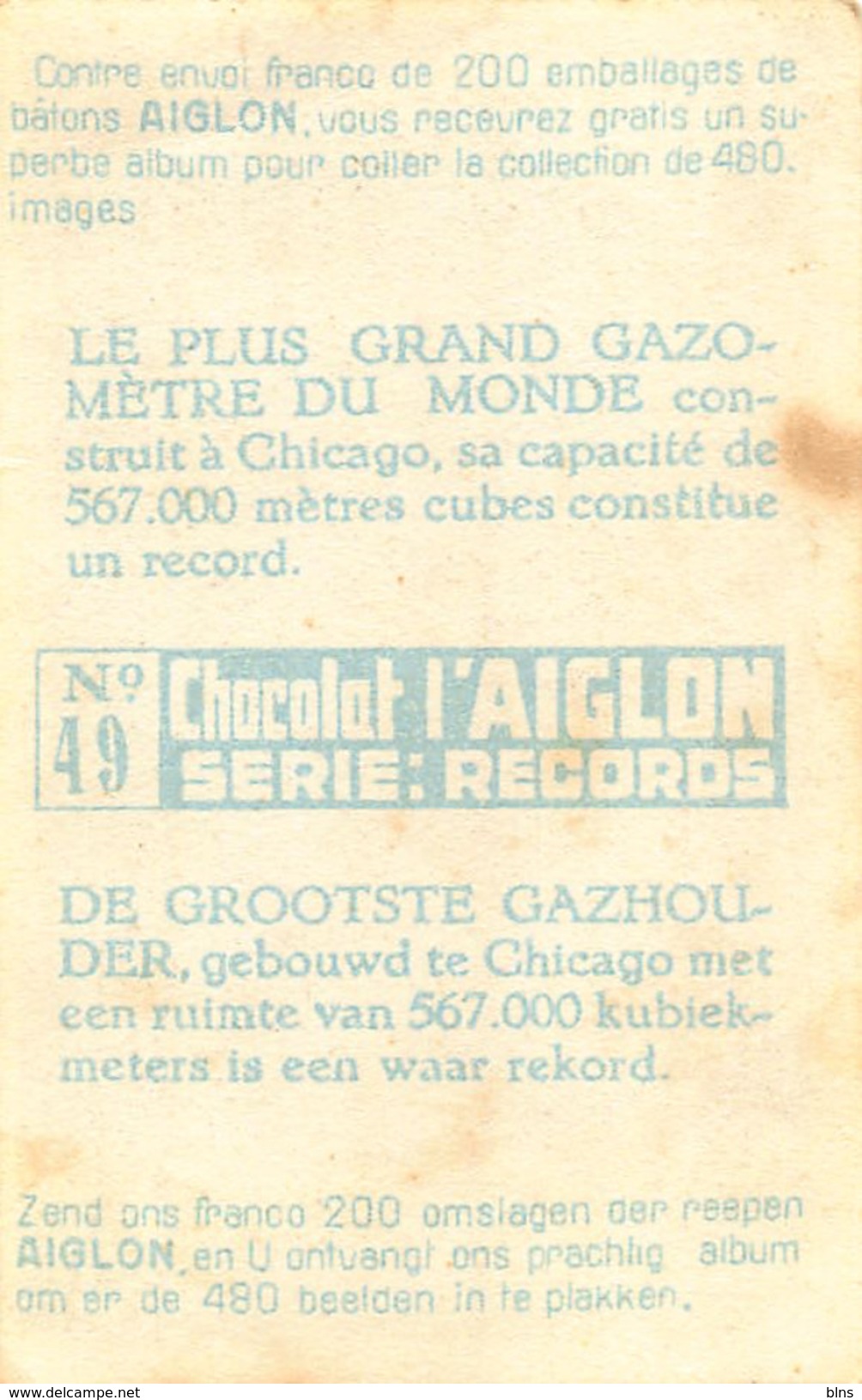 Lot 18 chromos Aiglon - Records