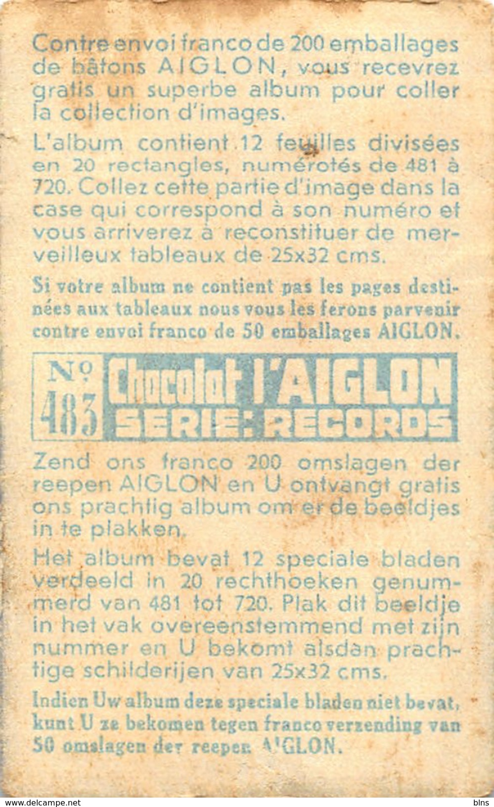 Lot 18 chromos Aiglon - Records