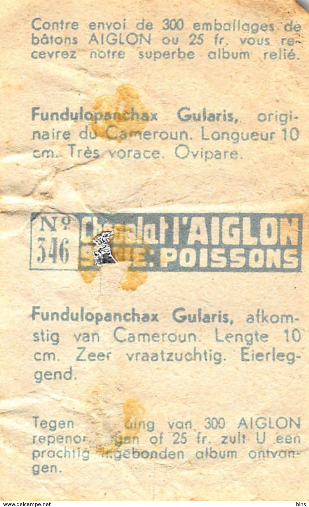 Lot 9 chromos Aiglon - Poissons