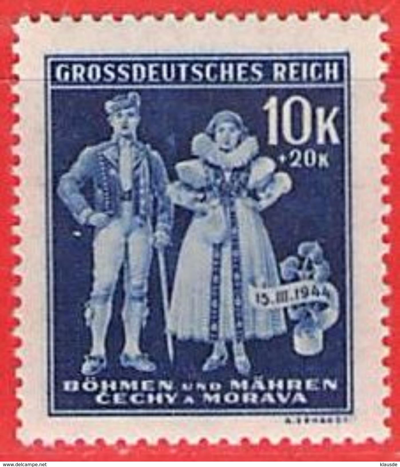 MiNr.135 Deutschland Besetzungsausgaben II. Weltkrieg Böhmen Und Mähren - Unused Stamps