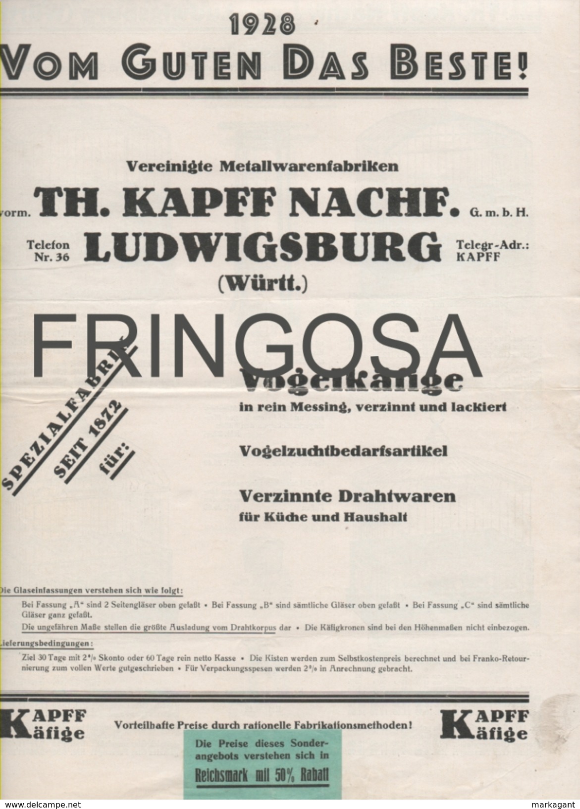 Price List: Th. Kapff Nachf 1928 - Catálogos