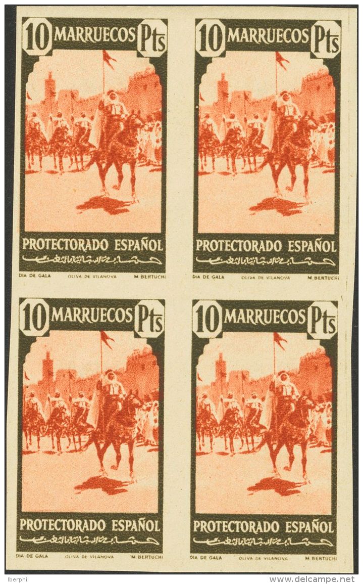 ** 200/16s(4) 1940. Marruecos. Serie Completa, Bloque De Cuatro. SIN DENTAR. MAGNIFICA Y RARISIMA. (Edifil 2017: 1760&eu - Spaans-Marokko