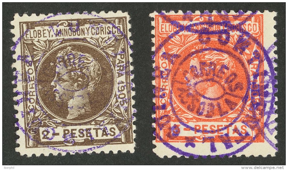 * 42A/N 1905. Guinea. Serie Completa, A Falta De Los Tres Valores Clave. Sobrecarga GUINEA CONTINENTAL / ASSOBLA, En Vio - Spanish Guinea