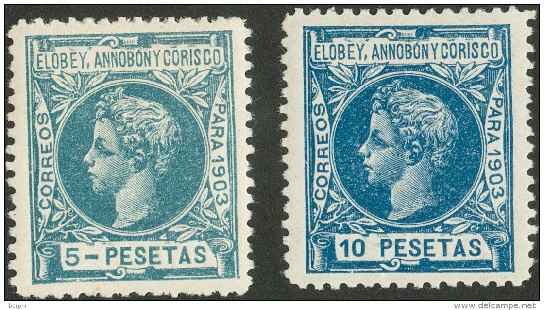 * 1/18N 1903. Elobey, Annob&oacute;n Y Corisco. Serie Completa. N&ordm;A000.000. Excelentes Centrajes. MAGNIFICA Y MUY R - Elobey, Annobon & Corisco