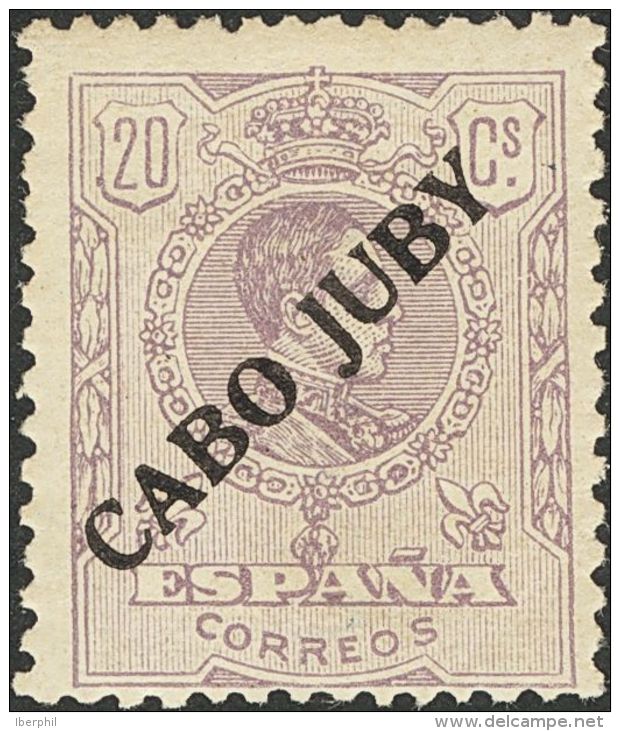 * NE1 1922. Cabo Juby. 20 Cts Violeta. NO EMITIDO. MAGNIFICO Y MUY RARO. Cert. COMEX. (Edifil 2017: 610&euro;) - Cape Juby