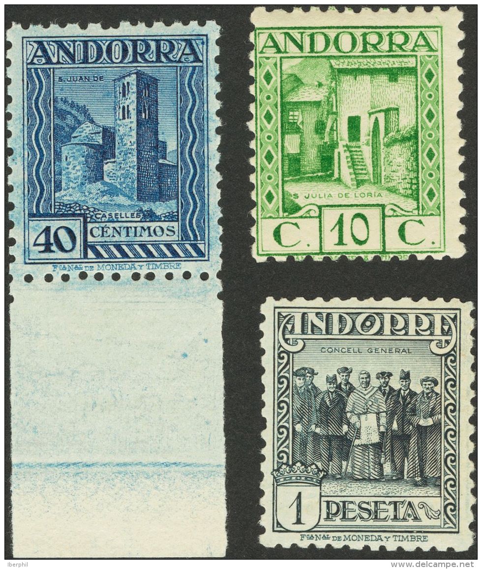 ** 28/44 1935. Andorra. Serie Completa. Excelentes Centrajes. MAGNIFICA Y RARA. Cert. GRAUS. (Edifil 2017: 4805&euro;) - Other & Unclassified