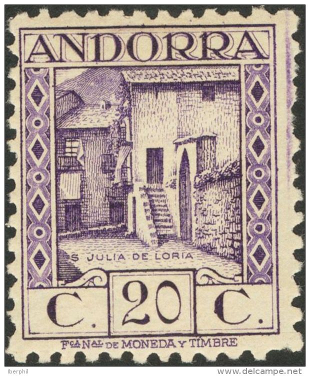 * 16/20d 1931. Andorra. 5 Cts Lila, 10 Cts Verde, 15 Cts Azul Gris (adelgazado), 20 Cts Lila Y 25 Cts Rosa (adelgazado). - Autres & Non Classés