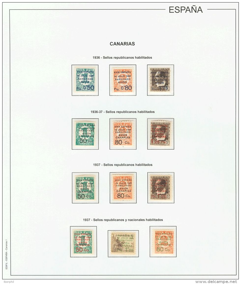 **/*  (1936ca). Canarias. Interesante Conjunto De Las Emisiones De Canarias, La Mayor&iacute;a En Nuevo Con Fijasellos Y - Andere & Zonder Classificatie