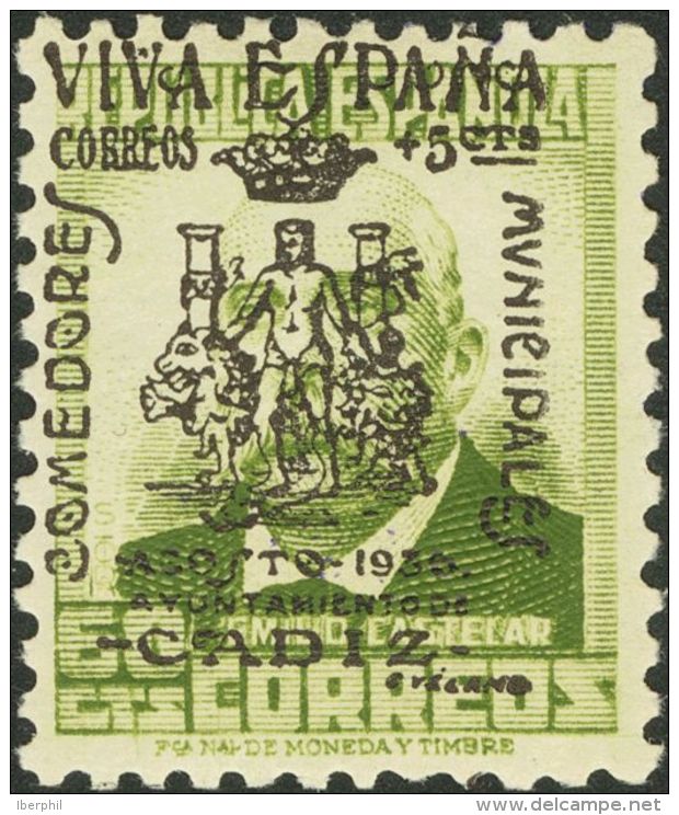 ** NE1 1936. Emisiones Locales Patri&oacute;ticas. C&aacute;diz. 60 Cts Verde Oliva. NO EMITIDO. MAGNIFICO. (Edifil 2011 - Nationalist Issues