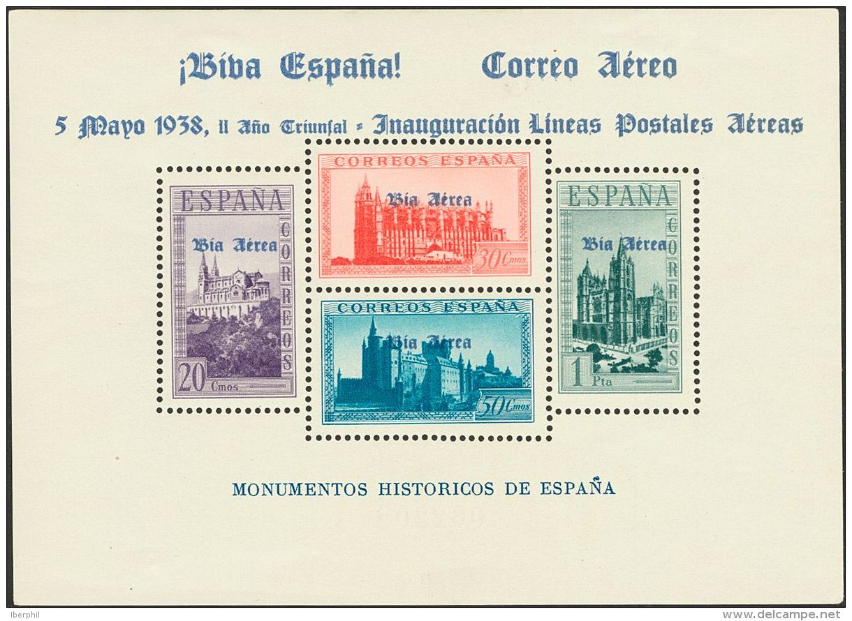 * 95/97 1938. Emisiones Locales Patri&oacute;ticas. Burgos. Serie Completa, Hojas Bloque. MAGNIFICAS. (Edifil 2011: 209& - Emissions Nationalistes
