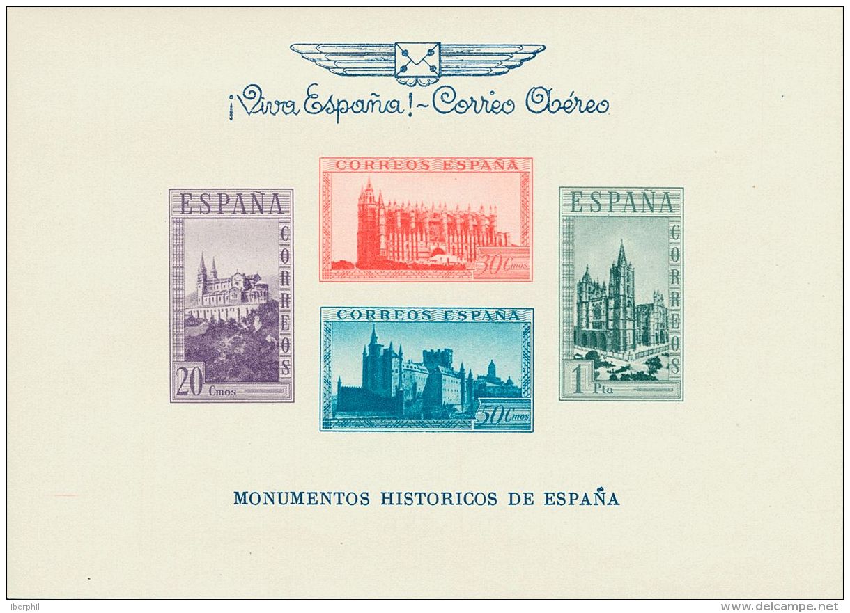 ** 91, 94 1938. Emisiones Locales Patri&oacute;ticas. Burgos. Hojas Bloque (con Sobrecarga Azul). Dentada Y SIN DENTAR. - Emissions Nationalistes