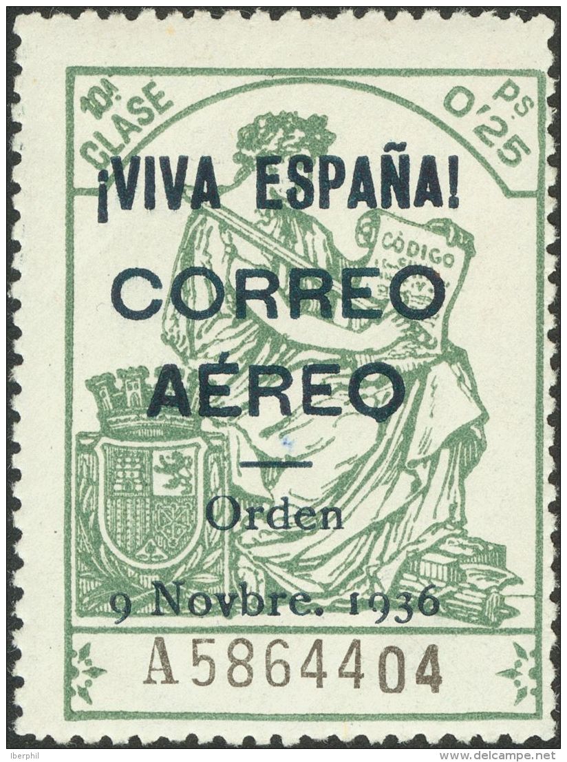 * 19/20A 1936. Emisiones Locales Patri&oacute;ticas. Burgos. Serie Completa (con La Separaci&oacute;n De 4 Mm Entre "Ord - Emissions Nationalistes