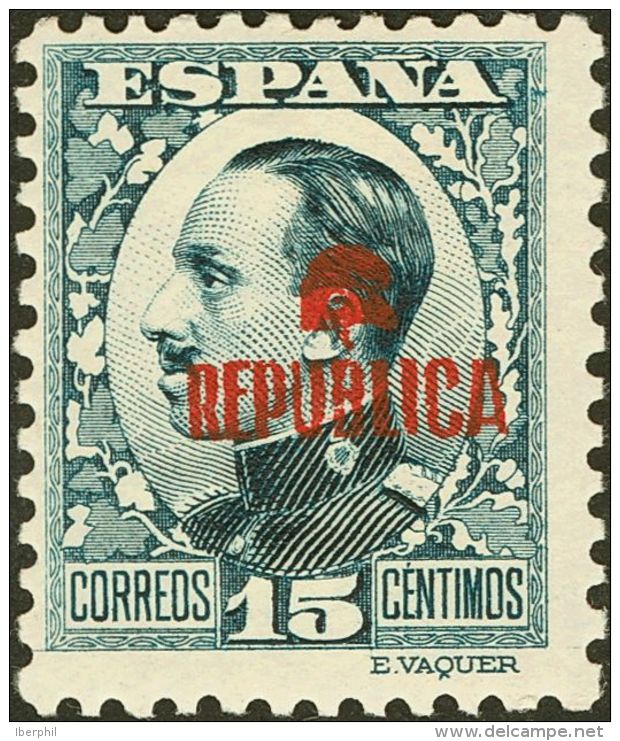 * 15 1931. Emisiones Locales Republicanas. Tolosa. 15 Cts Gris Azul. MAGNIFICO Y RARO. - Republican Issues