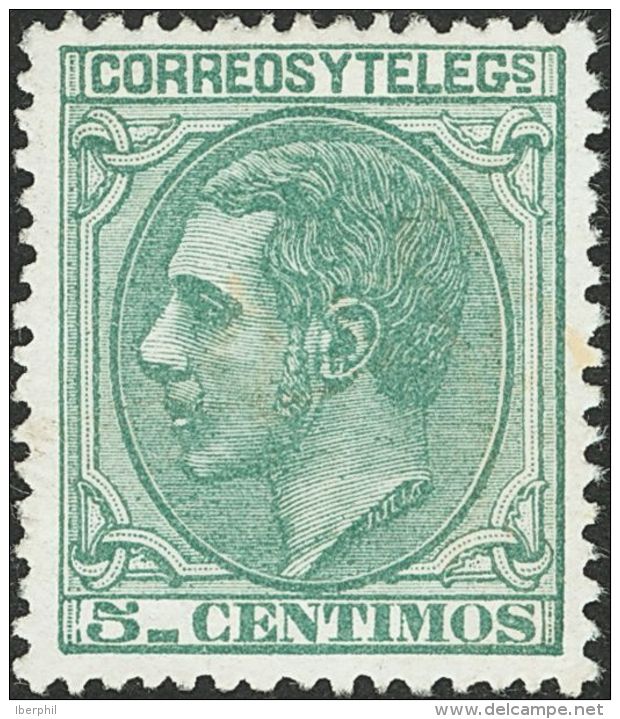 * 201 1879. Espa&ntilde;a. 5 Cts Verde. Excelente Centraje Y Color. PIEZA DE LUJO. - Other & Unclassified