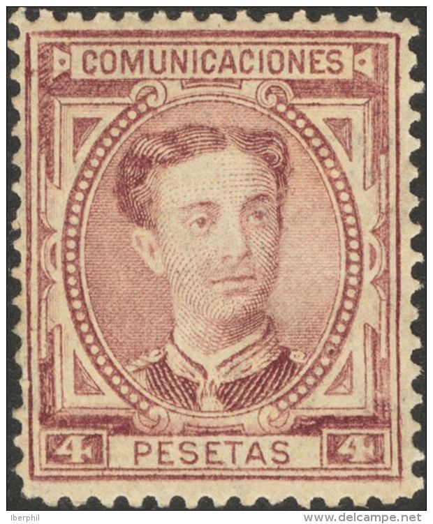 * 181 1876. Espa&ntilde;a. 4 Pts Violeta. Excepcional Color Y Centraje. MAGNIFICO. - Other & Unclassified