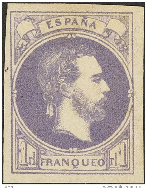 (*) 158 1874. Espa&ntilde;a. 1 Real Violeta. MAGNIFICO. (Edifil 2017: 415&euro;) - Carlists