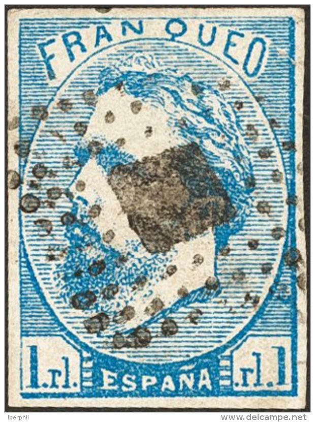 &ordm; 156 1873. Espa&ntilde;a. 1 Real Azul. Matasello P&oacute;stumo (pr&aacute;ctica Muy Habitual A Principios Del Sig - Carlists