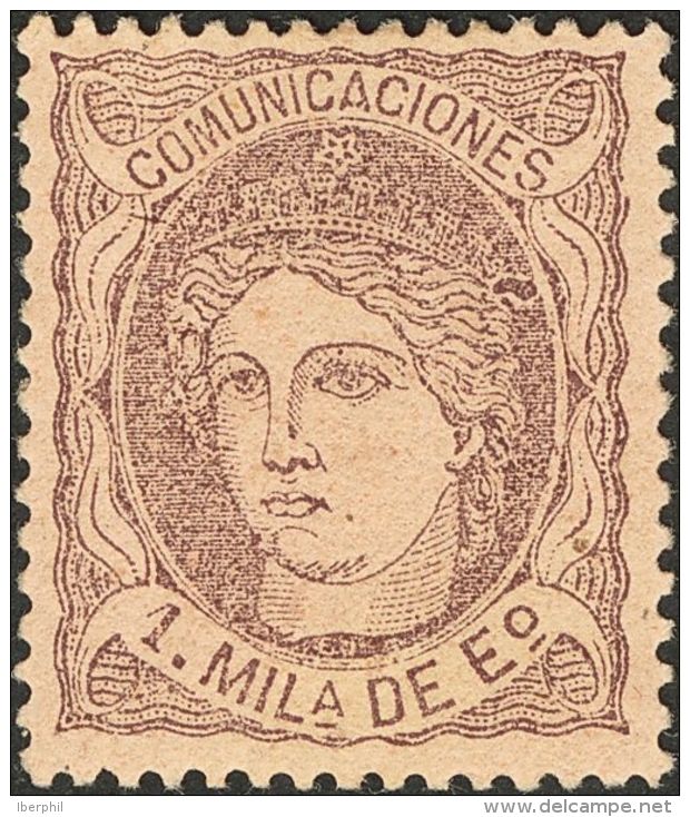 * 102 1870. Espa&ntilde;a. 1 Mils Violeta. PIEZA DE LUJO. - Other & Unclassified