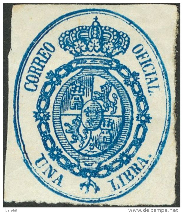 (*) 38P(3) 1855. Espa&ntilde;a. 1 Libra Violeta Gris, 1 Libra Casta&ntilde;o Y 1 Libra Azul. ENSAYOS DE COLOR. MAGNIFICO - Autres & Non Classés