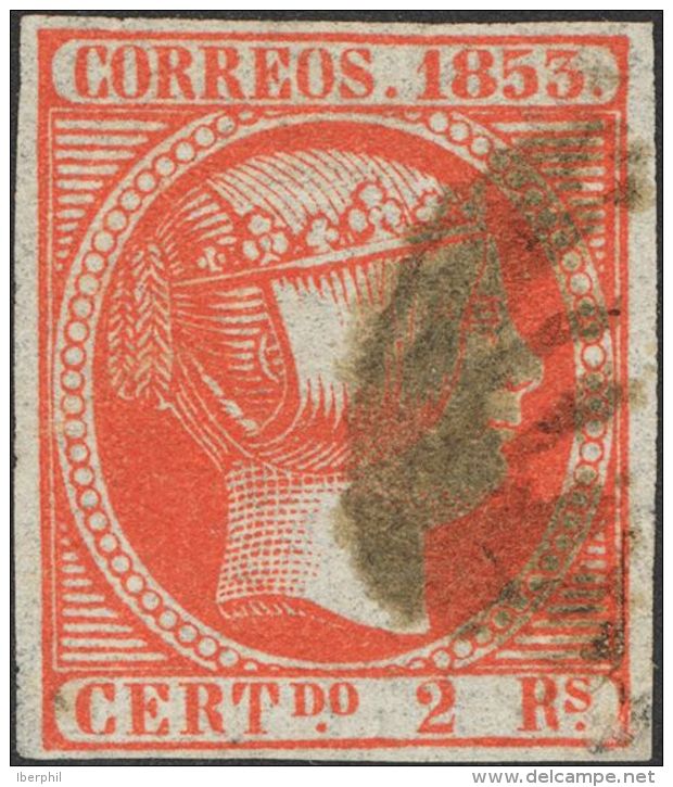 &ordm; 19 1853. Espa&ntilde;a. 2 Reales Bermell&oacute;n. PIEZA DE LUJO. Cert. GRAUS. (Edifil 2017: 4675&euro;) - Autres & Non Classés