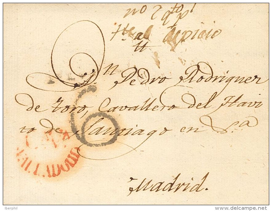 Sobre  1823. Prefilatelia. Castilla Y Le&oacute;n. VALLADOLID A VITORIA. Marca C&ordf; V&ordf; / VALLADOLID (P.E.18) Edi - ...-1850 Prephilately