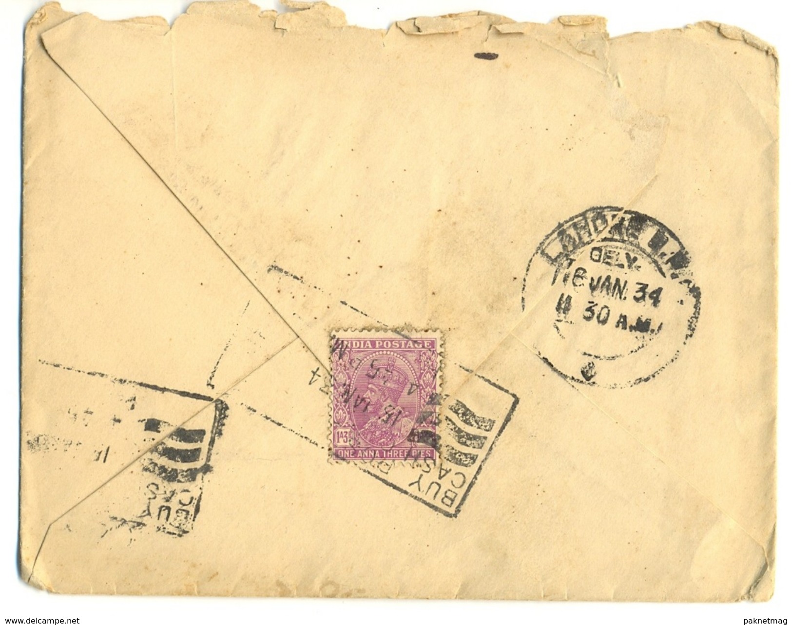 D280- British India King George V Postal Used Cover. Post To Pakistan. - Other & Unclassified
