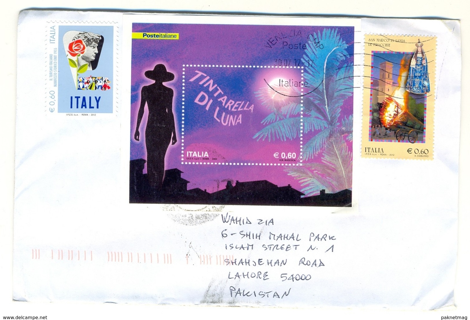 D292-  Italy Postal Used Cover, Send To Pakistan - Unclassified