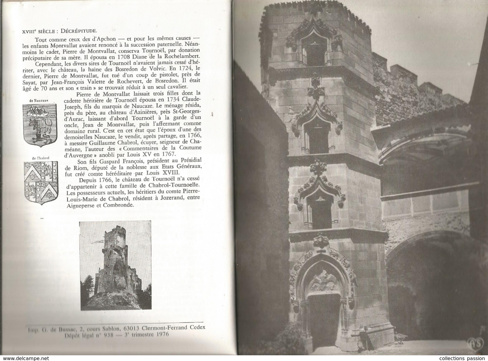 Publicité , Le Touriste En Auvergne , Le Château De TOURNOËL , 32 Pages , 3 Scans , Frais Fr : 1.95 Euros - Publicités