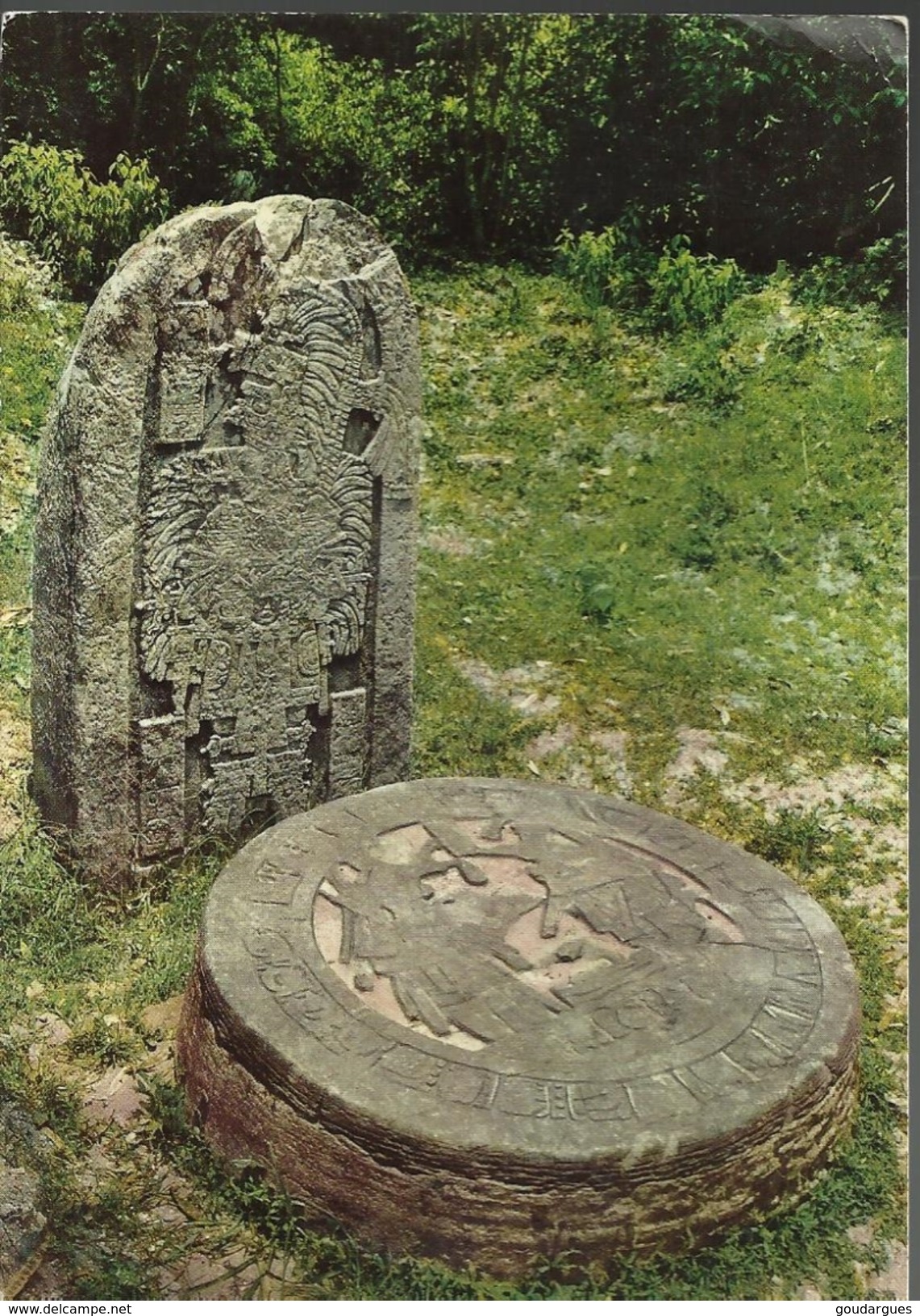 Ancien Tombstone, Tikal-Peten - Carte 14,5 X 10 - Destination France, Timbre Esquipulas II Q.O.40 - Guatemala