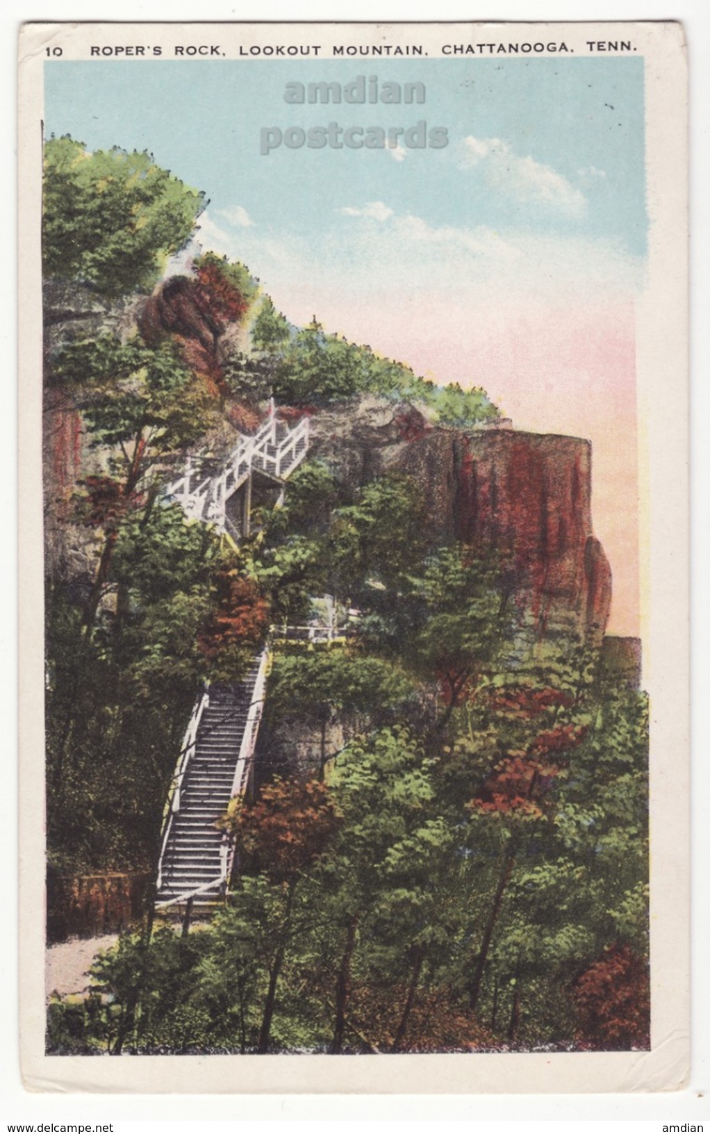 USA, Chattanooga TN, Roper's Rock, Lookout Mountain, C1927 Vintage Tennessee Postcard - Chattanooga