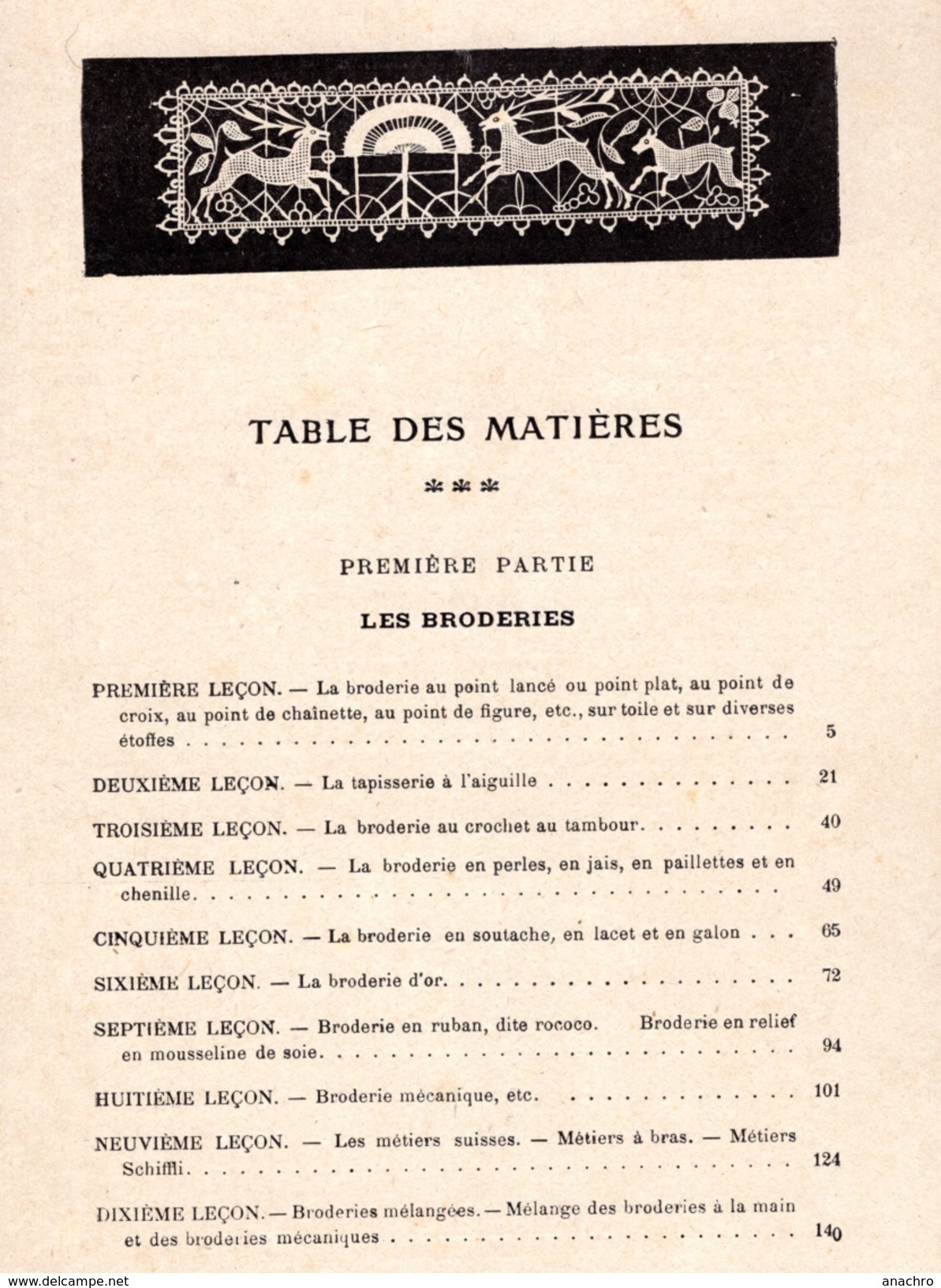 HISTOIRE des BRODERIES DENTELLES FRANCAISES ET ETRANGERES 1906 GRAVURES sublimes