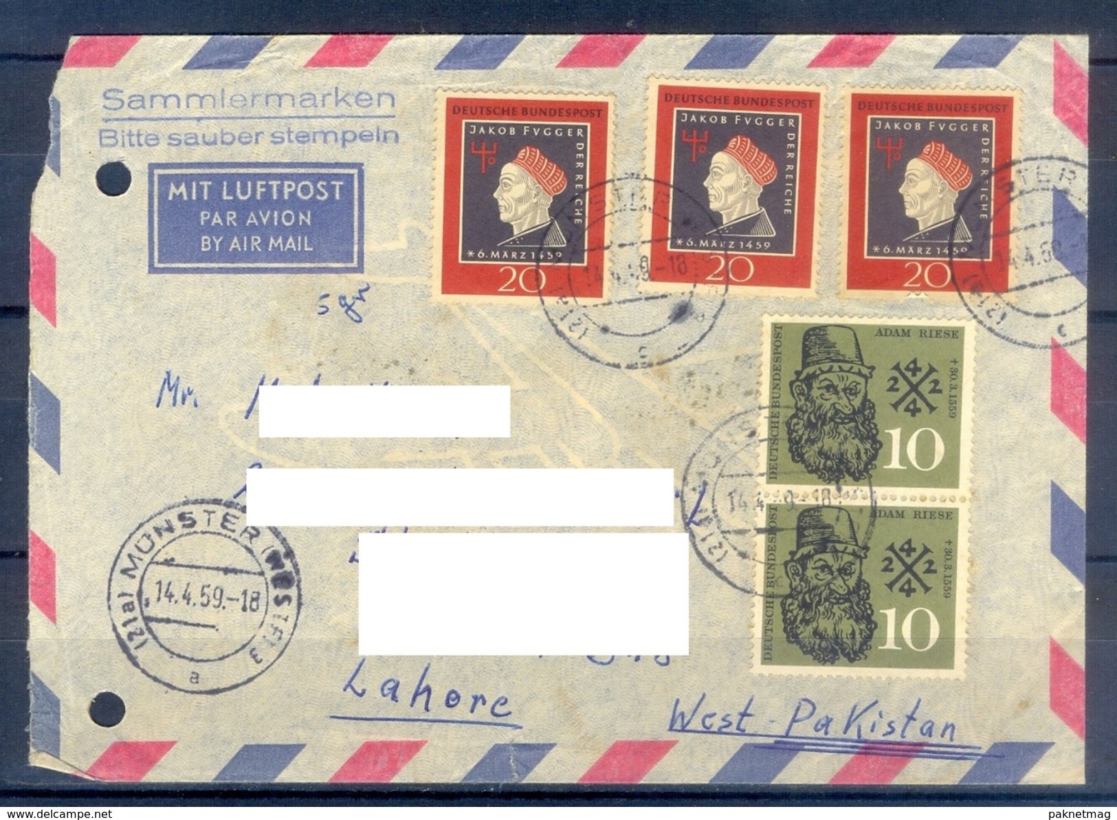 D343- Postal Used Cover Post From Germany To Pakistan. - Other & Unclassified