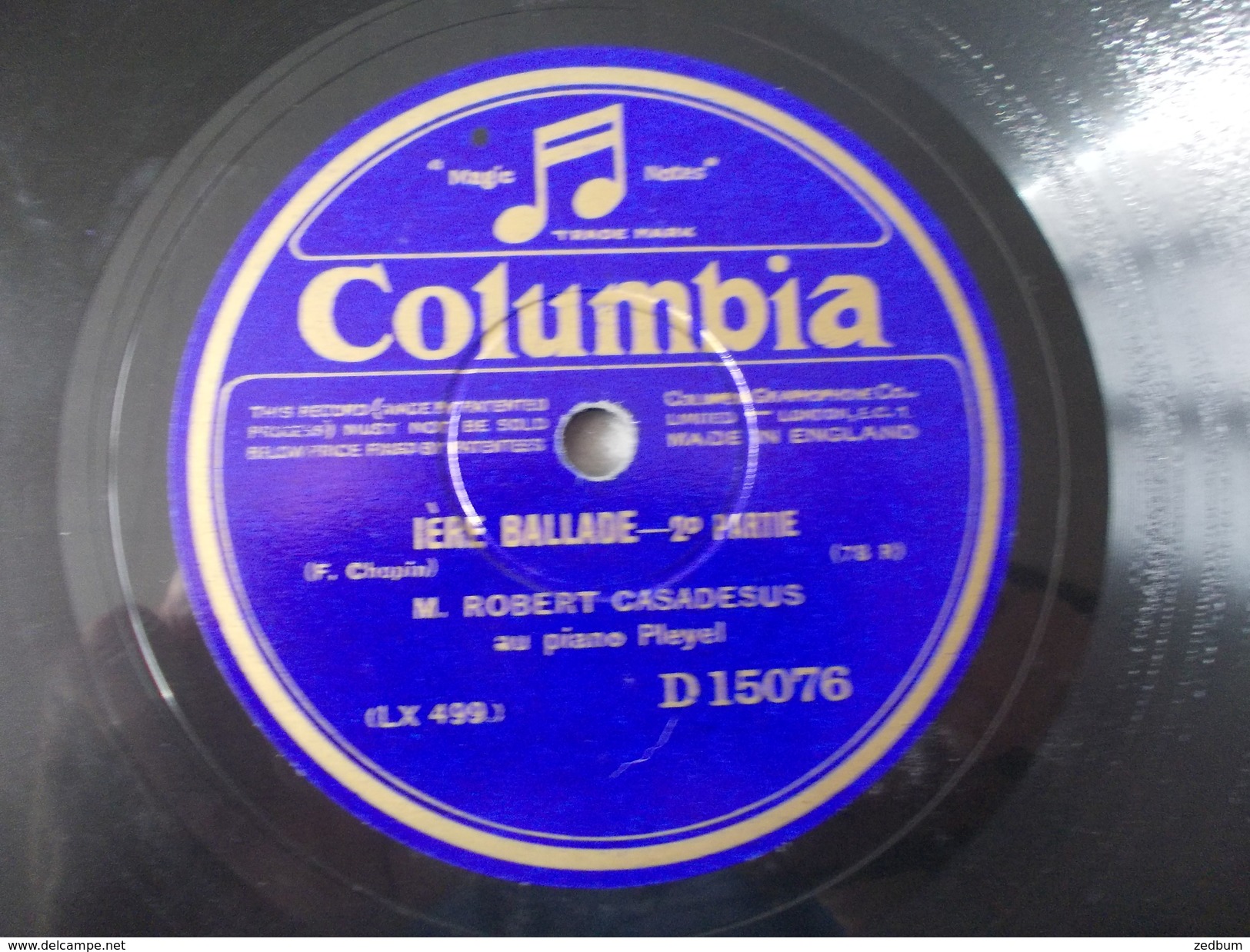 78T - 1ere Ballade 1ere Et 2eme Partie Par Robert Casadesus - 78 T - Disques Pour Gramophone