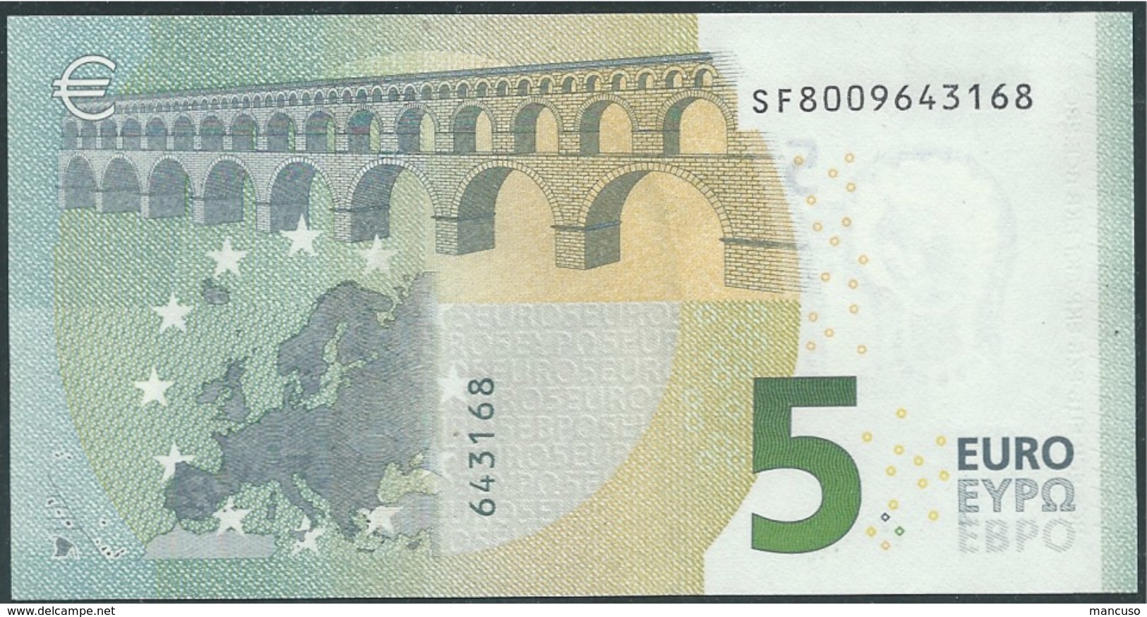 &euro; 5 ITALY  SF S001 H1  DRAGHI  UNC - 5 Euro