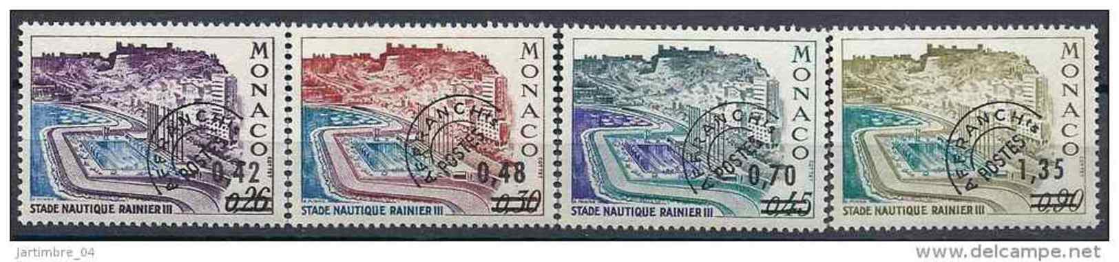 1975 MONACO Préoblitéré 34-37** Piscine, Surchargé - Prematasellado