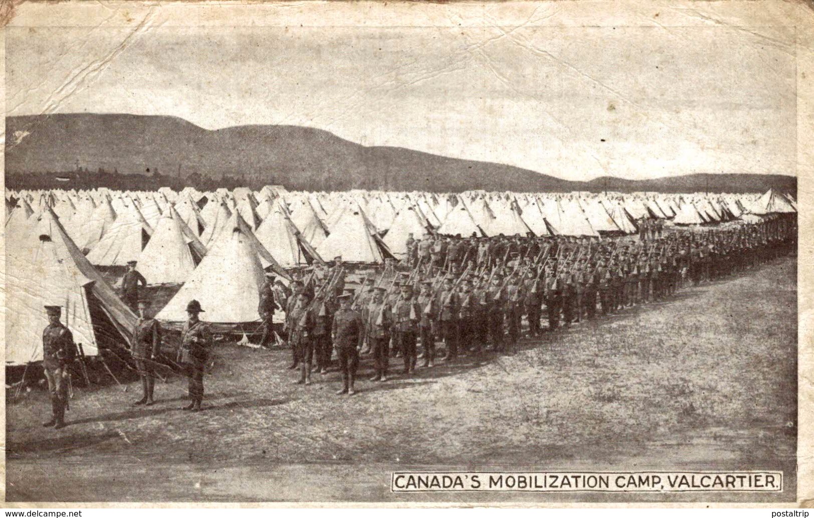 VERY RARE     CANADA´S MOBILIZATION CAMP VALCARTIER      MILITARIA - - Guerra 1914-18