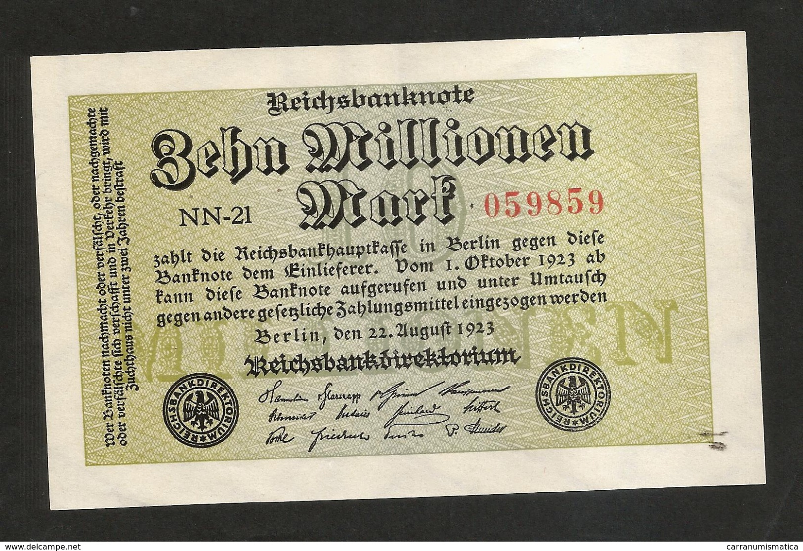DEUTSCHLAND - Weimarer Republik - 10000000 Mark (Berlin 1923) - 10 Miljoen Mark