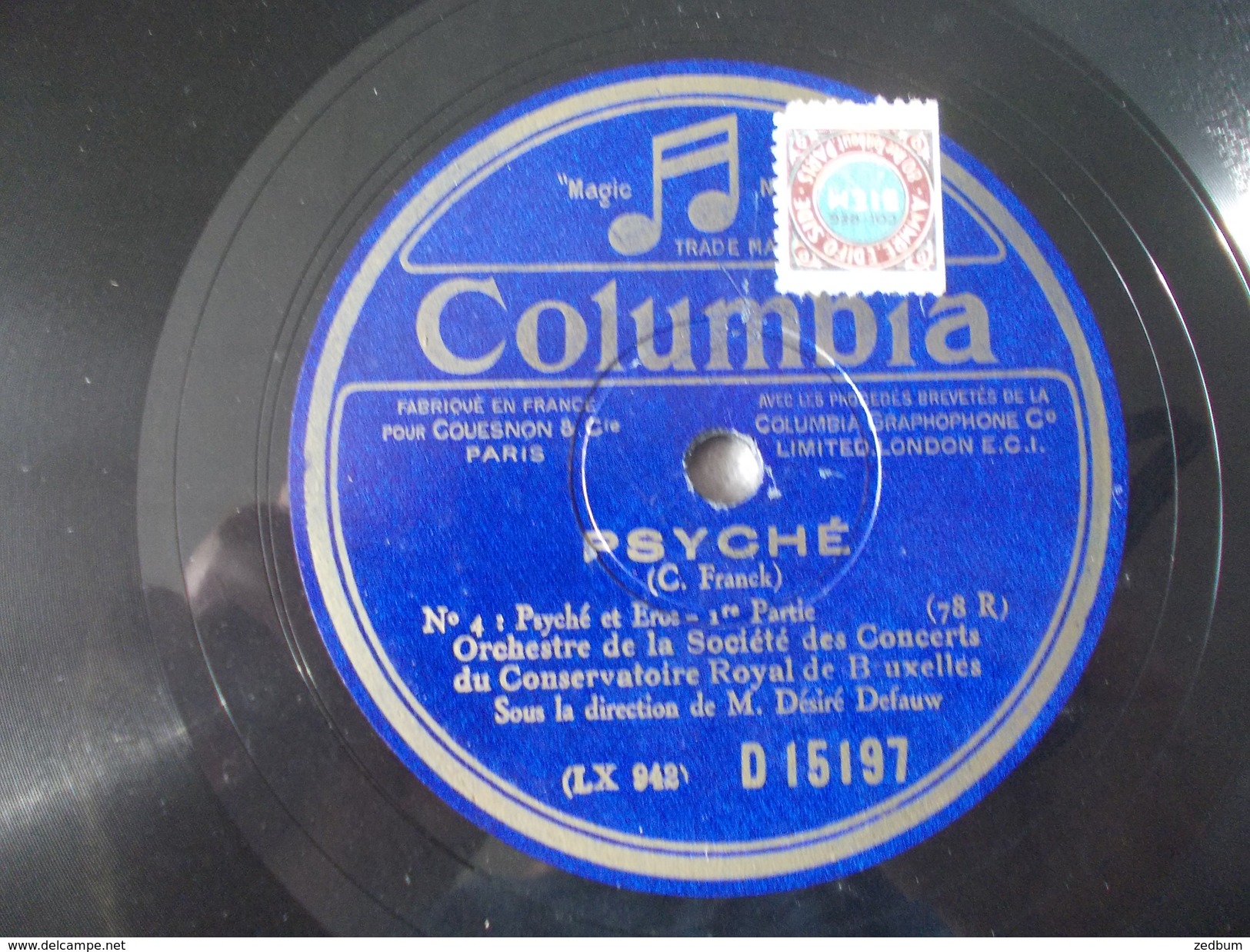 78T - Psyché N° 4 Par Franck Et L'orchestre De La Société Des Concerts Du Conservatoire Royal De Bruxelles Avec Defauw - 78 Rpm - Schellackplatten