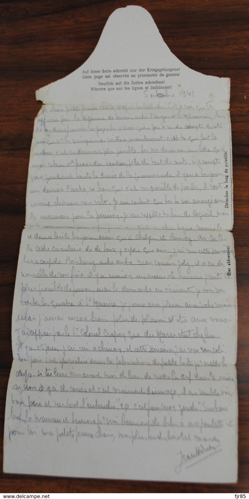 LETTRE CORRESPONDANCE DES PRISONNIERS DE GUERRE STALAG  1941 - WW II