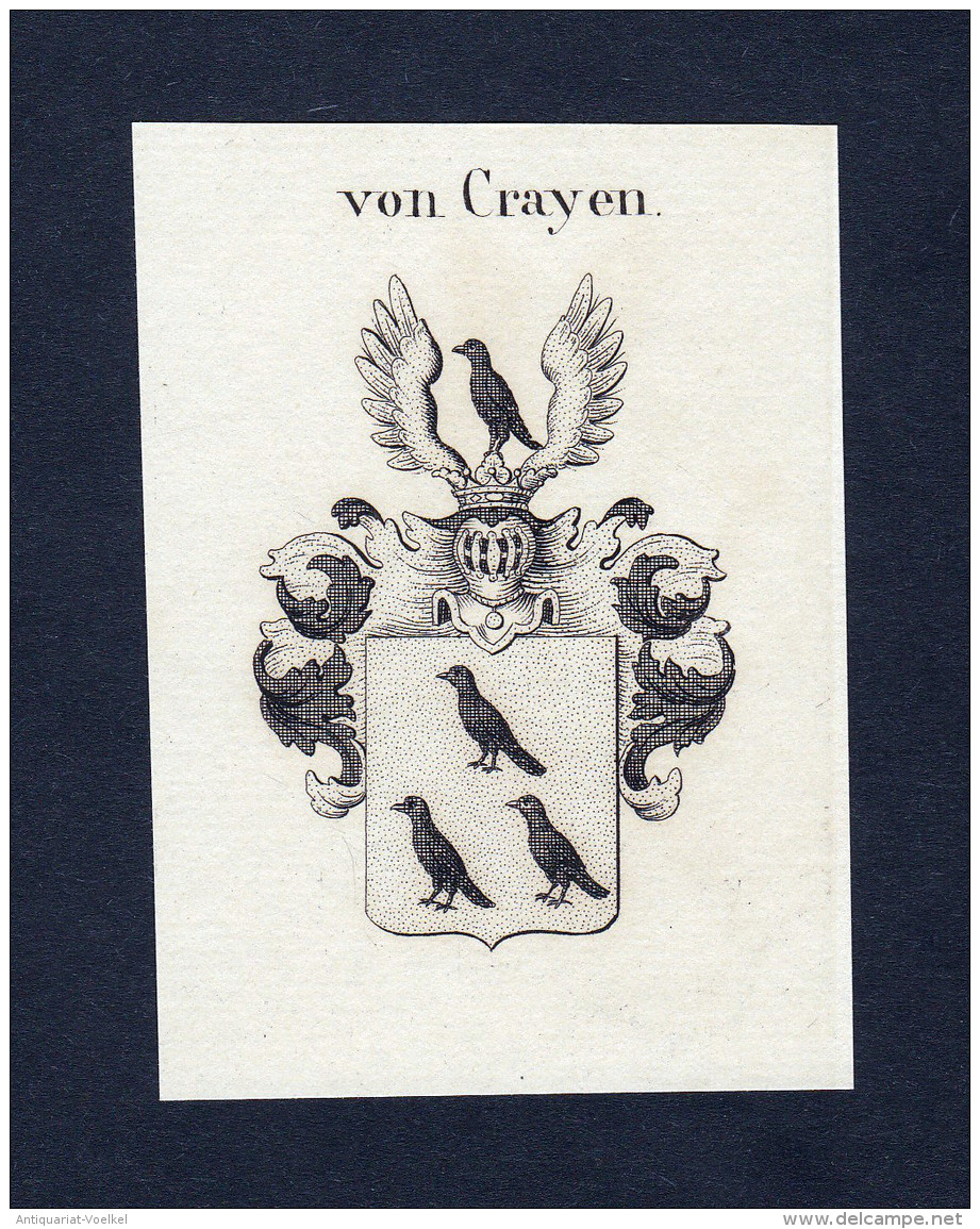 Von Crayen - Crayen Wappen Adel Coat Of Arms Heraldry Heraldik - Stiche & Gravuren