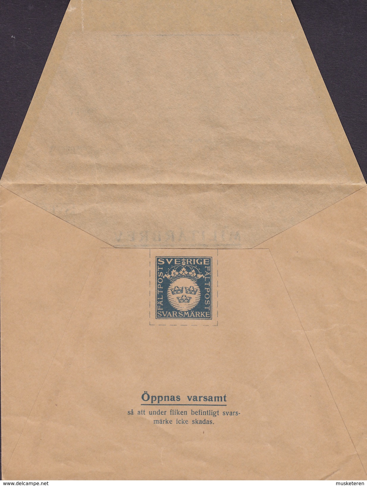 Sweden Feldpost Fieldpost Militärbrev POSTANSTALTEN 1939-40 Cover Unused (2 Scans) - Military