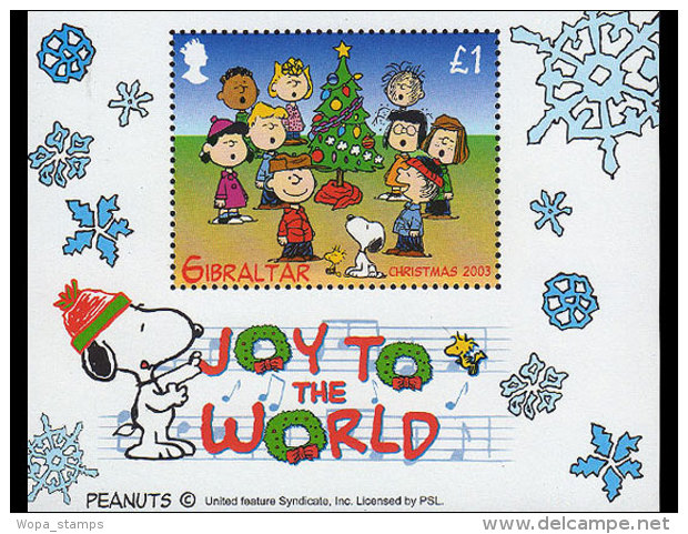 Gibraltar 2003 Miniature Sheet - 'Peanuts/Snoopy' Christmas - Gibraltar