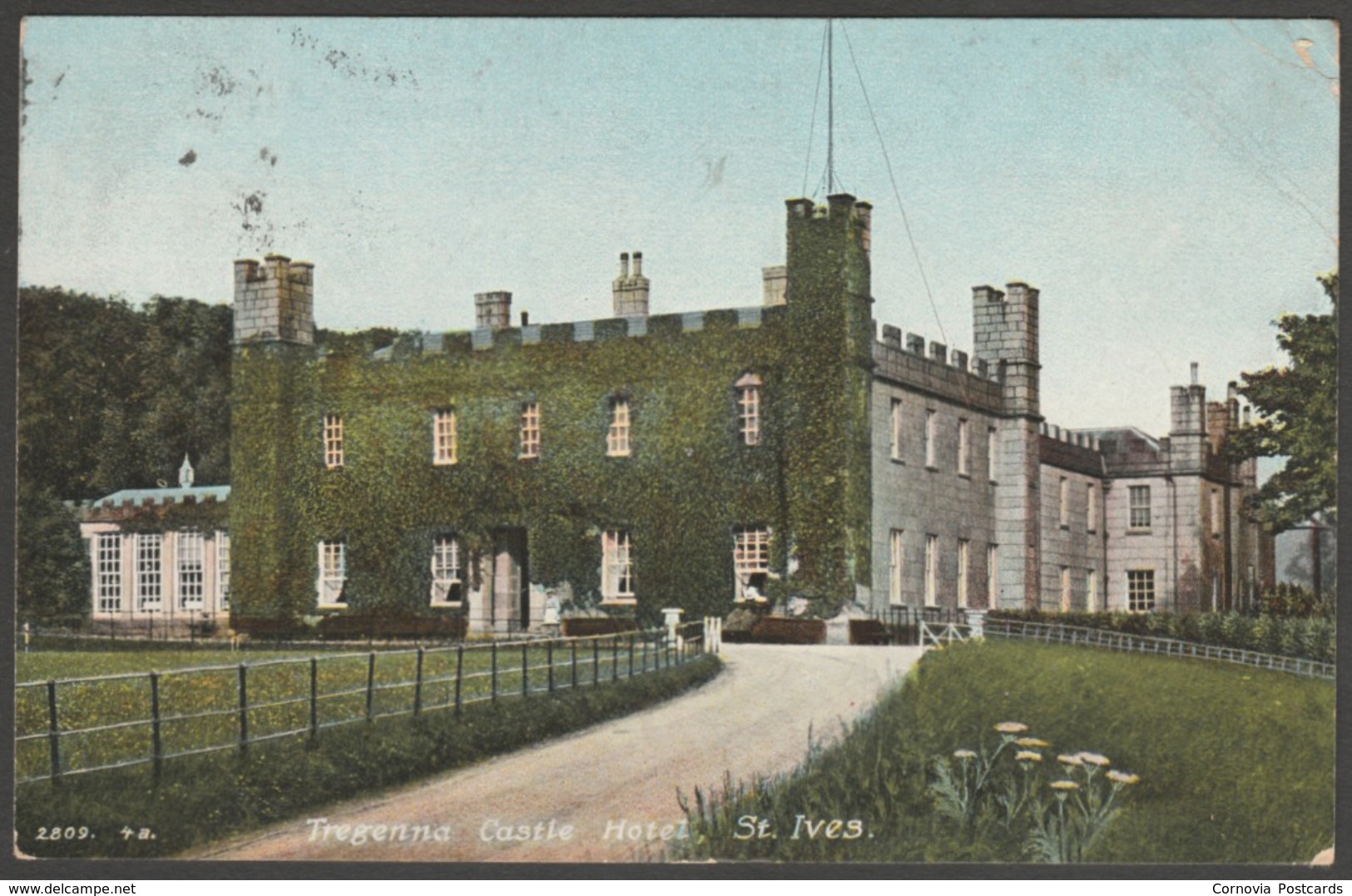 Tregenna Castle Hotel, St Ives, Cornwall, 1907 - Hartmann Postcard - St.Ives