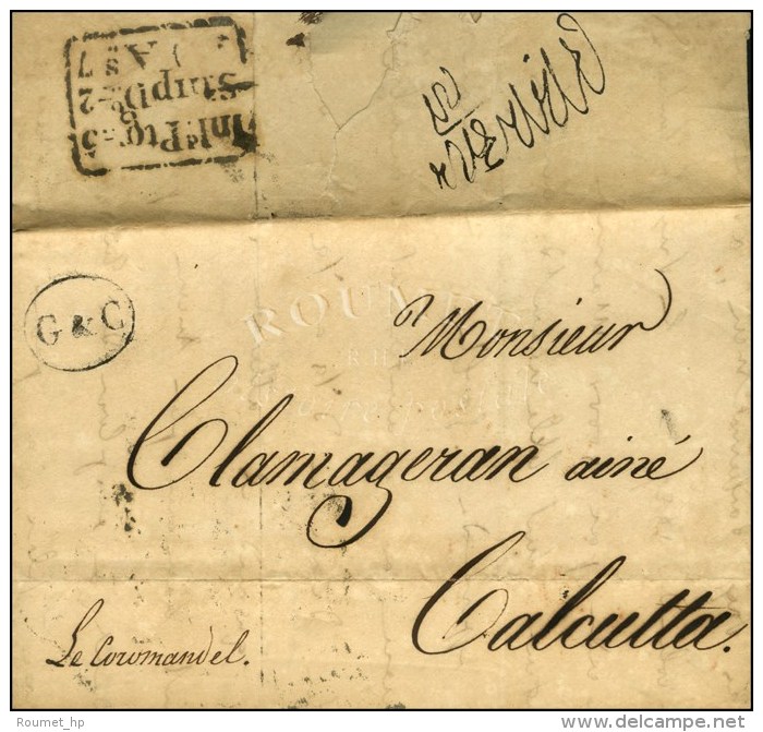 Lettre Avec Texte Dat&eacute; De Bordeaux Le 22 Juillet 1829 Adress&eacute;e &agrave; Calcutta, Au Verso Divers... - Sonstige & Ohne Zuordnung